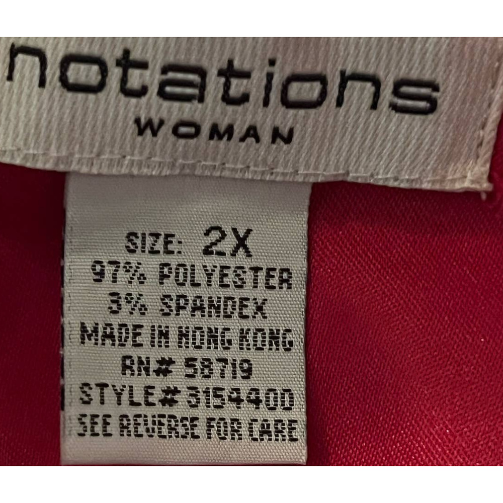 Notations Woman‎ Red Zipper Felt Jacket Black Embroidered Design Size 2X - Picture 4 of 6
